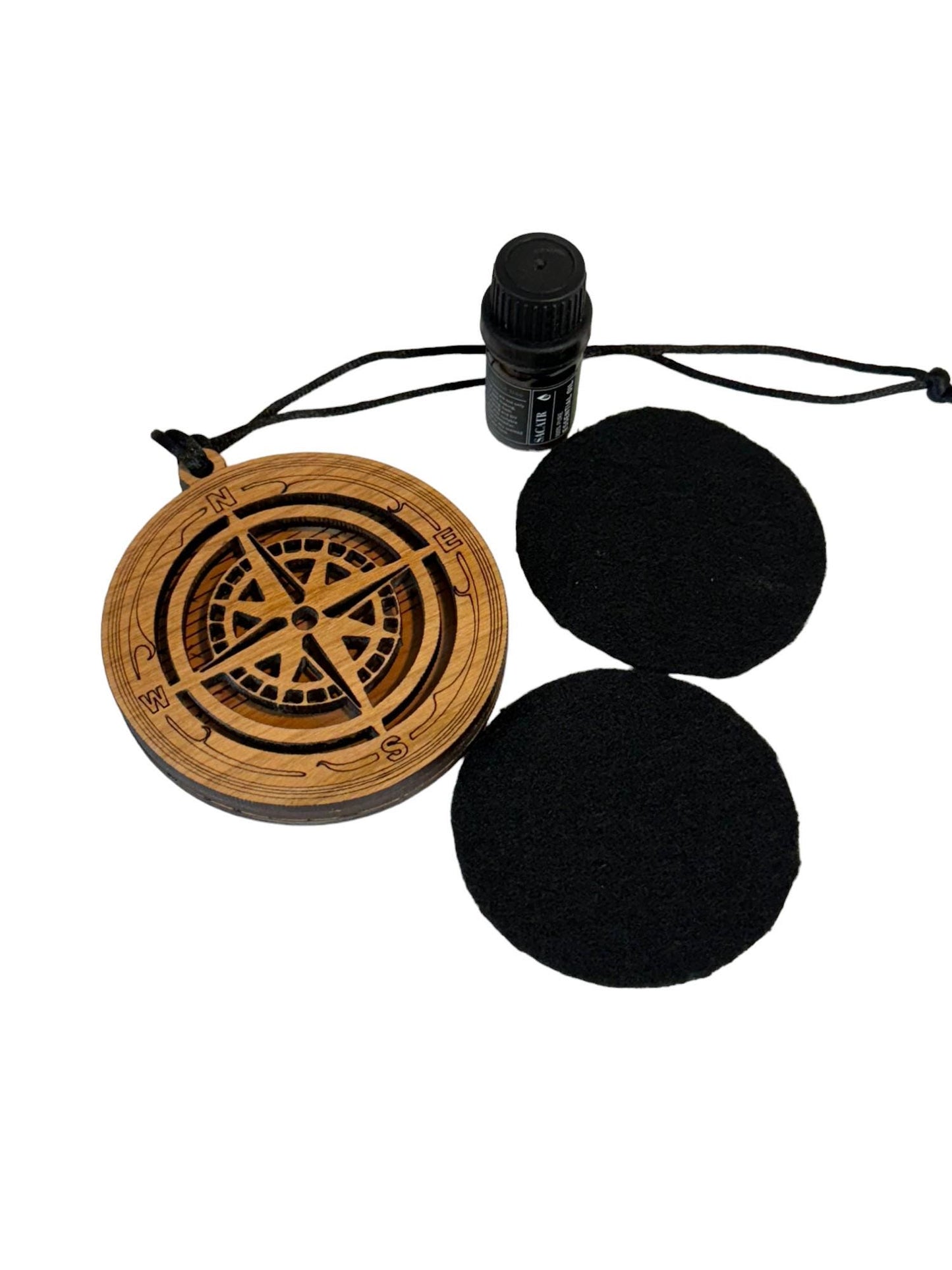 Compass Small Space Air Freshener, Car, Boat Truck. Room, Small Space, Essential Oils, Hanging Wooden Air Freshener, Freshen Your Ride
