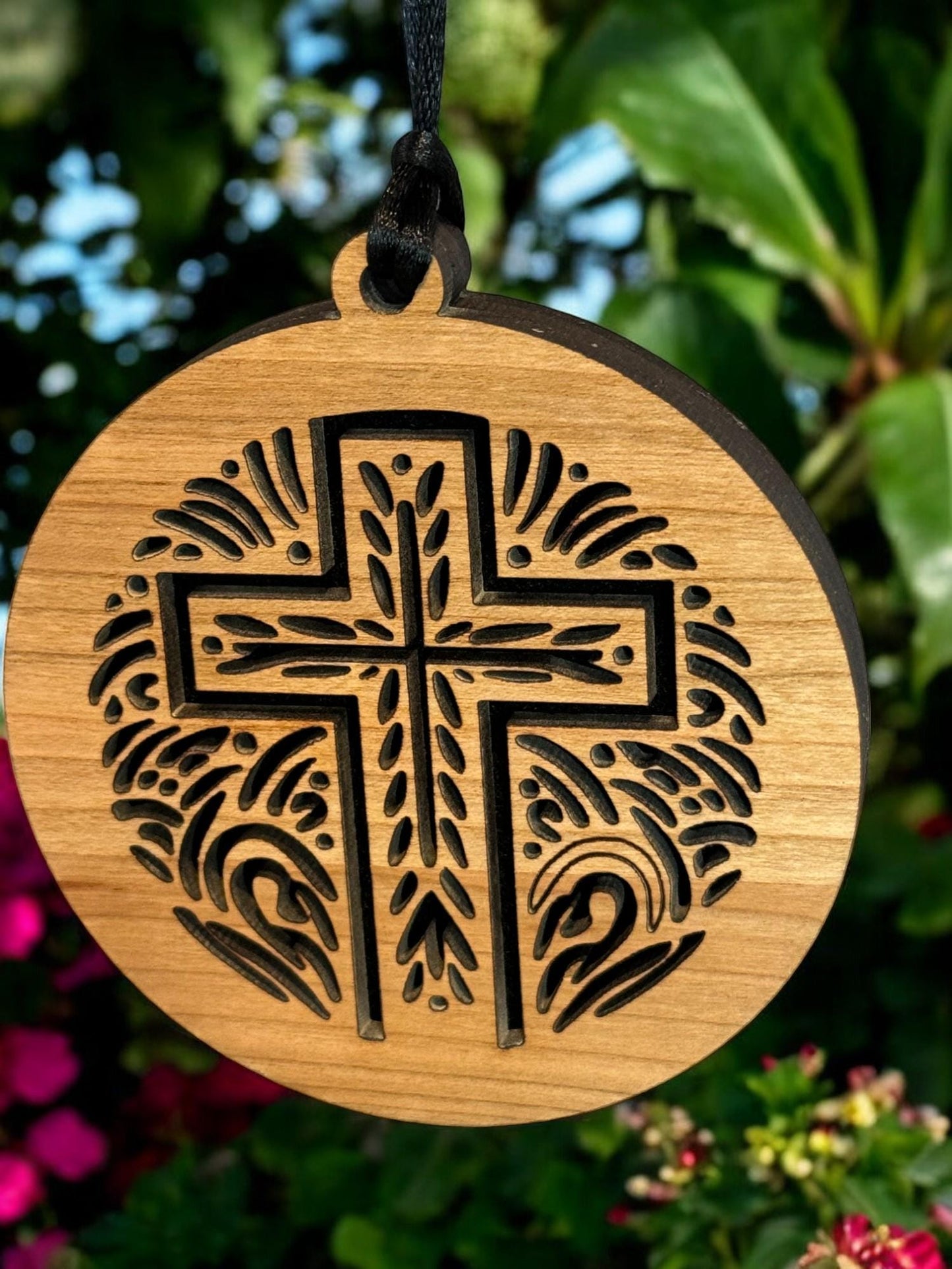 Cross Small Space Air Freshener, Car, Truck. Room, Small Space, Essential Oils, Hanging Wooden Air Freshener, Freshen Your Ride