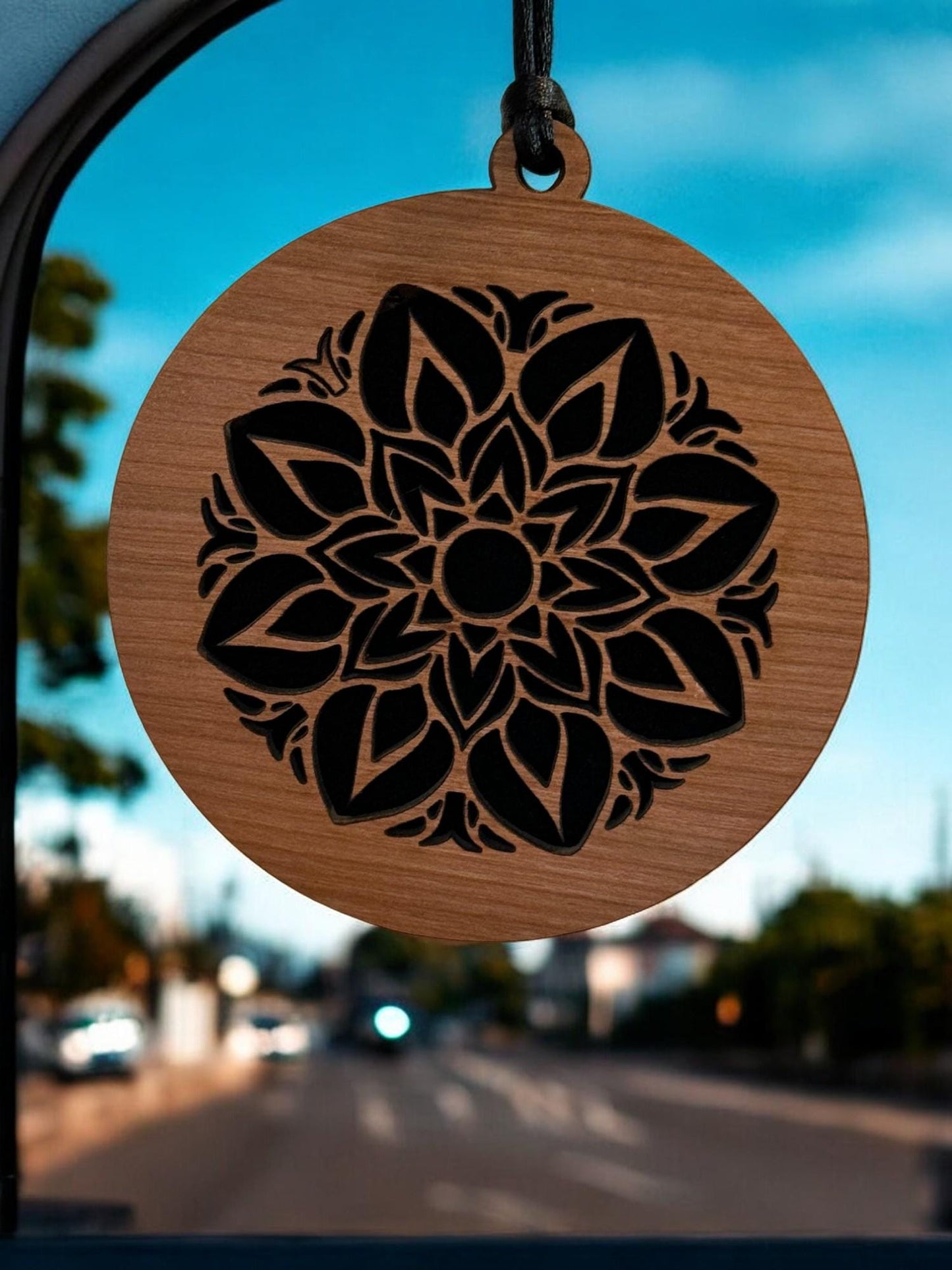 Flower Small Space Air Freshener, Car, Boat Truck. Room, Small Space, Essential Oils, Hanging Wooden Air Freshener, Freshen Your Ride