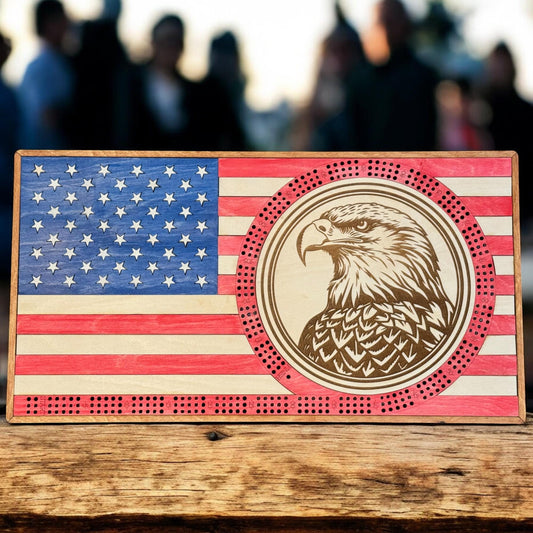 United States Flag Cribbage Board, Gift For Card Player, Gift For Parents, Gift For Boss, Gift Friend, Card Player, Tournament