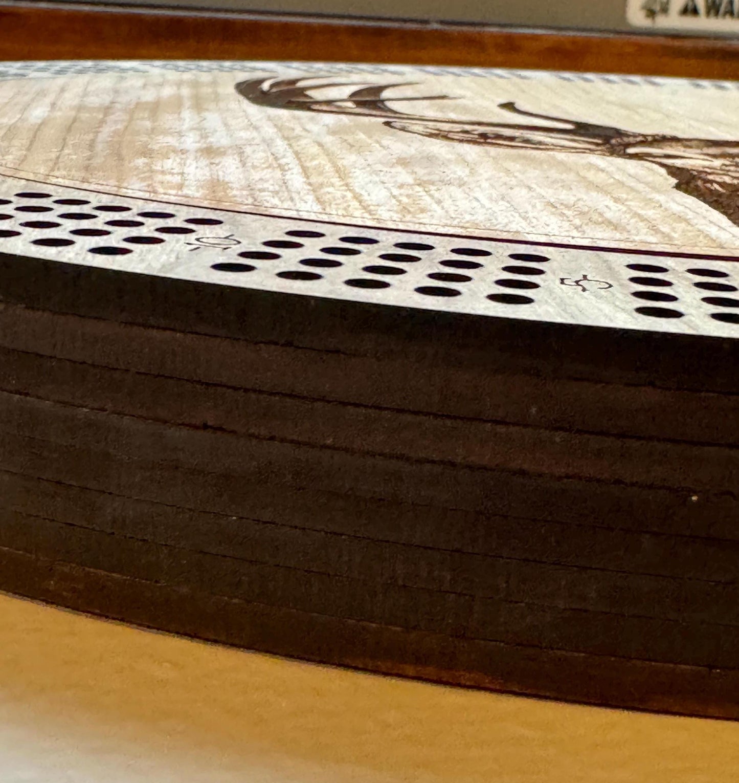 Deer Cribbage Board made from Cherry Wood with Storage, Gift For Card Player, Gift For Parents, Gift For Boss, Gift Friend, Hunter, Handmade