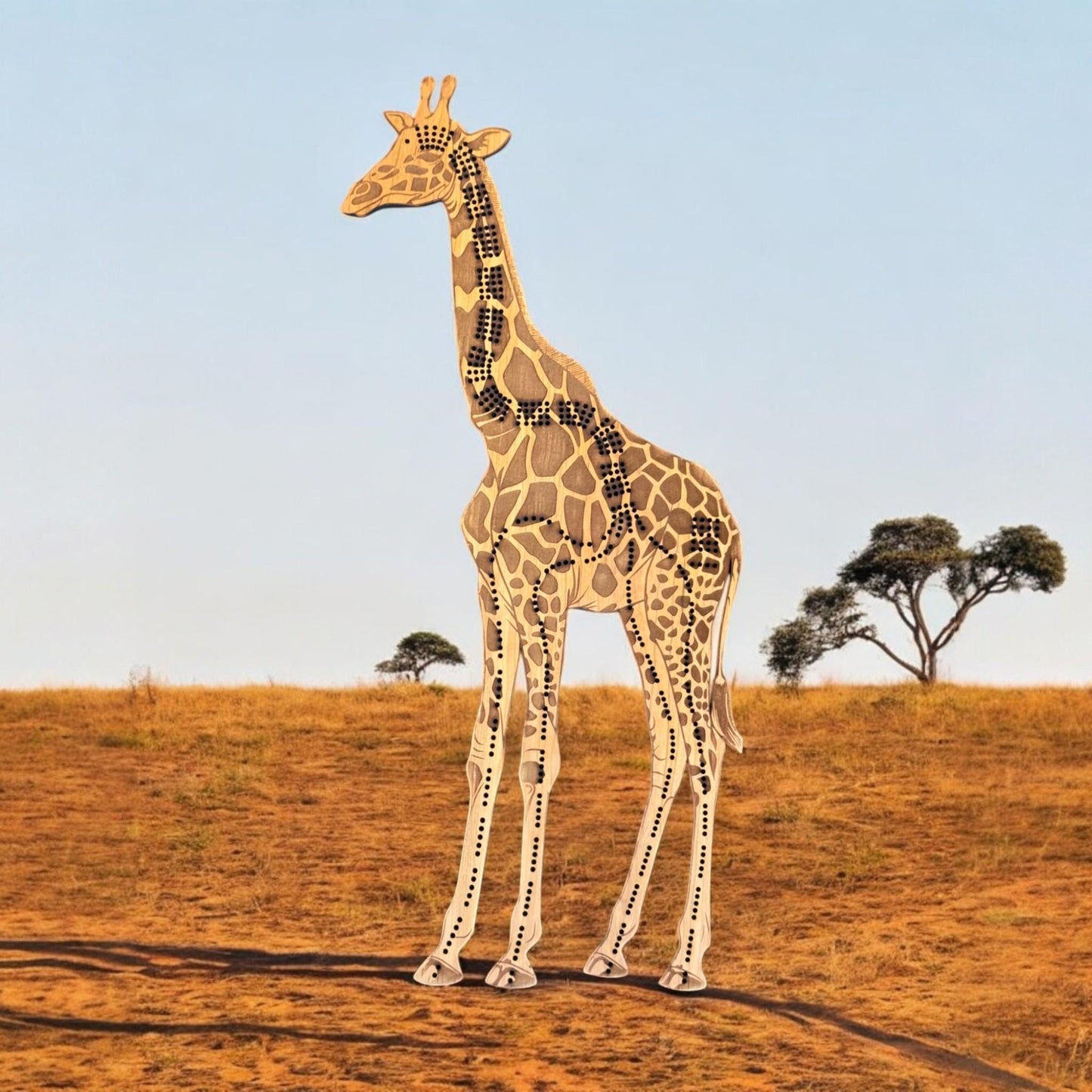 Giraffe Cribbage Board, Laser Engraved Wooden Game, Perfect for Family Game Night, Unique Gift for Board Game Lovers,